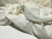 Load image into Gallery viewer, New High Class Designer Embossed Ivory Cream Stretch Jacquard Lace Fabric Dress