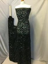 Load image into Gallery viewer, New High Class Designer Bottle Green Heavy Sequins Lace Fabric 59&#39;&#39; Party Dress