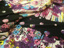 Load image into Gallery viewer, New High Class Designer Stretch Paint Work Floral Spot Border Satin Print Fabric