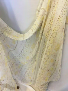 NEW Italian 100% Silk Crinkle Chiffon Floral Print Fabric 51" 130 cm Dress Scarf