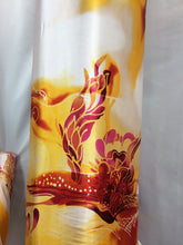 Load image into Gallery viewer, NEW Gorgeous High Class Designer Summer Flames Satin Print Fabric Material 44&quot;