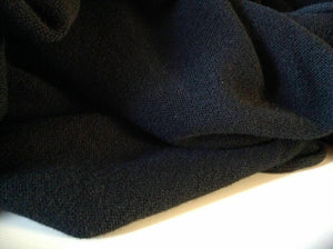 NEW 100% Jet Black Wool Jersey Fabric 39"100cm High Class Designers Garment H/BS