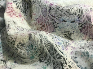New High Class Multicolored Embossed Paisley Floral Jacquard Brocade Fabric