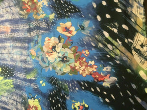 New High Class Designer Floral Satin Print Fabric Dress As Seen Online Catwalk