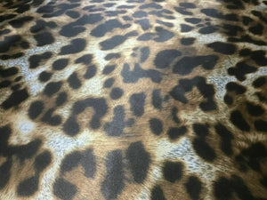 NEW High Class Designer Multicoloured Silky Soft Satin Leopard Print Fabric 6