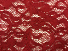 Load image into Gallery viewer, New High Class Designer Red Stretch Floral Corded Lace Fabric 57’’ 145 cm