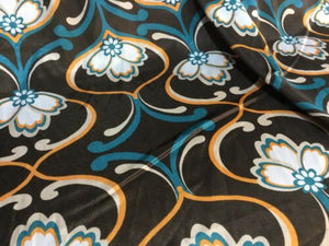 NEW Gorgeous High Class Designer Multicoloured Classic Floral Satin Print Fabric