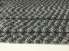 Load image into Gallery viewer, New High Class Heavy White Black Herringbone Wool Boucle Fabric 59&quot; 151 cm