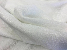 Load image into Gallery viewer, NEW GORGEOUS WHITE FLORAL JACQUARD CLOQUE FABRIC 53’’ 136 cm Bridal Wedding