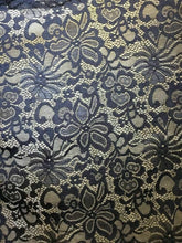 Load image into Gallery viewer, NEW High Class Designer Navy Stretch Net Floral Lace Scalloped Fabric 59&quot; 151 cm