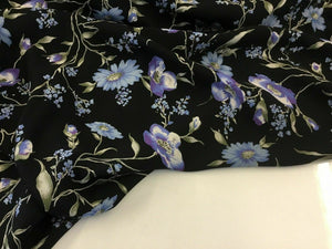 NEW Beautiful Designer German Viscose Floral Print Fabric 58'' 149 cm Dress Art