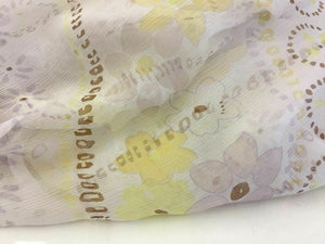 NEW Italian 100% Silk Crinkle Chiffon Floral Print Fabric 51" 130 cm Dress Scarf