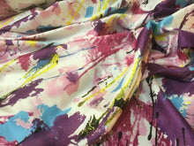Load image into Gallery viewer, New High Class Designer Stretch Paint Work Floral Spot Border Satin Print Fabric