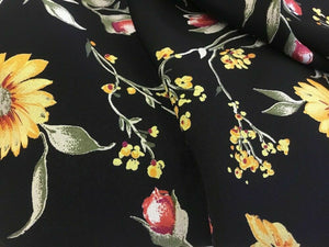 NEW Beautiful Designer German Viscose Floral Print Fabric 58''149 cm Dress Art