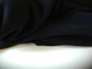 NEW 100% Jet Black Wool Jersey Fabric 39"100cm High Class Designers Garment H/BS