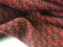Load image into Gallery viewer, NEW Red / Black Colour Wool Boucle Fabric 156cm As Seen Online Designers Images