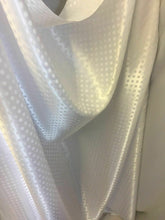 Load image into Gallery viewer, New White Colour Silky Satin Bridal Polka Dott Jacquard Print Fabric 58&#39;&#39; 149cm