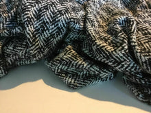 Load image into Gallery viewer, New High Class Heavy Off White Black Herringbone Wool Boucle Fabric 59&quot; 151 cm