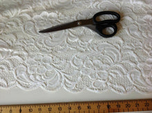 Load image into Gallery viewer, NEW High Class Designer Ivory Stretch Net Guipure Floral Scalp Lace Fabric Off W