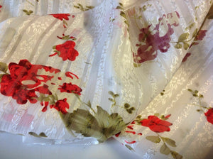 NEW 100% Silk Satin Chiffon Crepe De Chine Burnout Floral Print Fabric 43" Dress