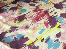 Load image into Gallery viewer, New High Class Designer Stretch Paint Work Floral Spot Border Satin Print Fabric