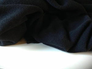 NEW 100% Jet Black Wool Jersey Fabric 39"100cm High Class Designers Garment H/BS