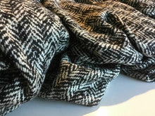 Load image into Gallery viewer, New High Class Heavy Off White Black Herringbone Wool Boucle Fabric 59&quot; 151 cm