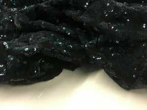 New High Class Designer Bottle Green Heavy Sequins Lace Fabric 59'' Party Dress