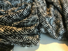 Load image into Gallery viewer, New High Class Heavy White Black Herringbone Wool Boucle Fabric 59&quot; 151 cm