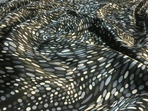New Italian Designer Multi Colour Semi Stretch Spot Abstract Satin Print Fabric