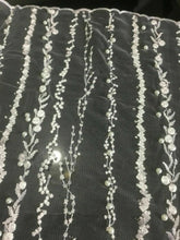 Load image into Gallery viewer, NEW High Class Designer Iced White Bridal Border Floral Pearl Lace Fabric 47”