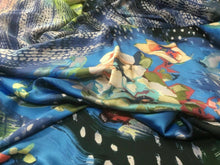 Load image into Gallery viewer, New High Class Designer Floral Satin Print Fabric Dress As Seen Online Catwalk