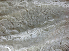 Load image into Gallery viewer, NEW High Class Designer Ivory Stretch Net Guipure Floral Scalp Lace Fabric Off W
