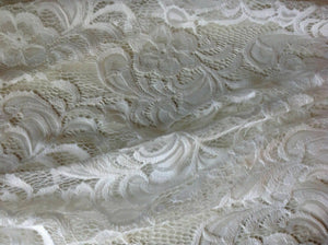 NEW High Class Designer Ivory Stretch Net Guipure Floral Scalp Lace Fabric Off W