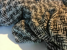 Load image into Gallery viewer, New High Class Heavy Off White Black Herringbone Wool Boucle Fabric 59&quot; 151 cm