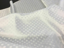Load image into Gallery viewer, New White Colour Silky Satin Bridal Polka Dott Jacquard Print Fabric 58&#39;&#39; 149cm