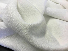 Load image into Gallery viewer, NEW GORGEOUS WHITE FLORAL JACQUARD CLOQUE FABRIC 53’’ 136 cm Bridal Wedding