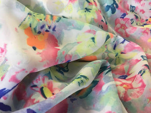 Beautiful Multicolour Chiffon Georgette Summer Floral Print Fabric 59" 151cm She