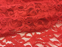 Load image into Gallery viewer, New High Class Designer Red Stretch Floral Corded Lace Fabric 57’’ 145 cm