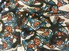 Load image into Gallery viewer, NEW Italian 100% Soft Silk Chiffon Fish Graffiti Print Fabric 53&quot; 136 cm Dress