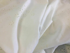 NEW White 100% Cotton Anglaise Multi broidery Ring Holes Fabric Dry Lace