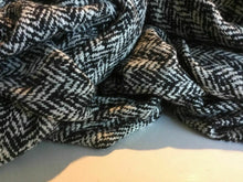 Load image into Gallery viewer, New High Class Heavy Off White Black Herringbone Wool Boucle Fabric 59&quot; 151 cm