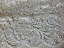 Load image into Gallery viewer, NEW High Class Designer Ivory Stretch Net Guipure Floral Scalp Lace Fabric Off W
