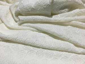New High Class Designer Embossed Ivory Cream Stretch Jacquard Lace Fabric Dress