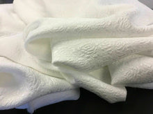 Load image into Gallery viewer, NEW GORGEOUS WHITE FLORAL JACQUARD CLOQUE FABRIC 53’’ 136 cm Bridal Wedding