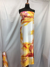 Load image into Gallery viewer, NEW Gorgeous High Class Designer Summer Flames Satin Print Fabric Material 44&quot;