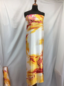 NEW Gorgeous High Class Designer Summer Flames Satin Print Fabric Material 44"