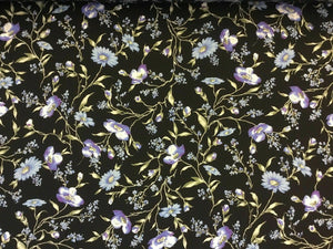 NEW Beautiful Designer German Viscose Floral Print Fabric 58'' 149 cm Dress Art