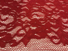 Load image into Gallery viewer, New High Class Designer Red Stretch Floral Corded Lace Fabric 57’’ 145 cm