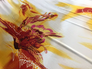 NEW Gorgeous High Class Designer Summer Flames Satin Print Fabric Material 44"